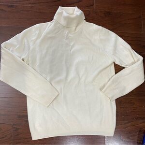 UNIQLO sweater women's cashmere cream  turtleneck Luxury size L